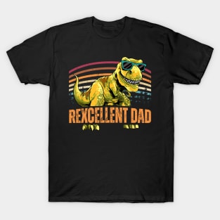 Rexcellent Dad Retro Dinosaur T-Rex Gift For Dad father day T-Shirt